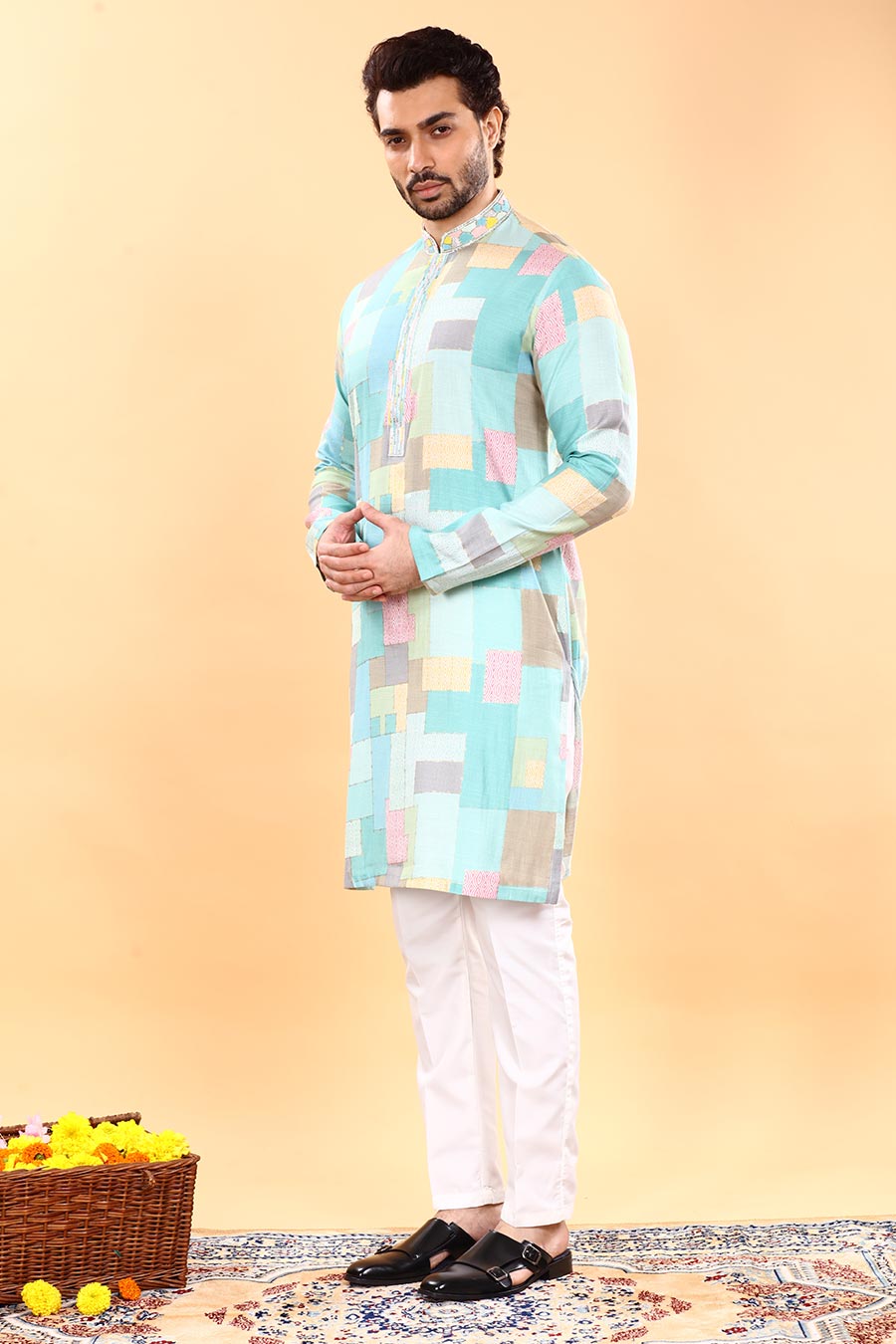 Aqua Green & Blue Allure Kurta Set