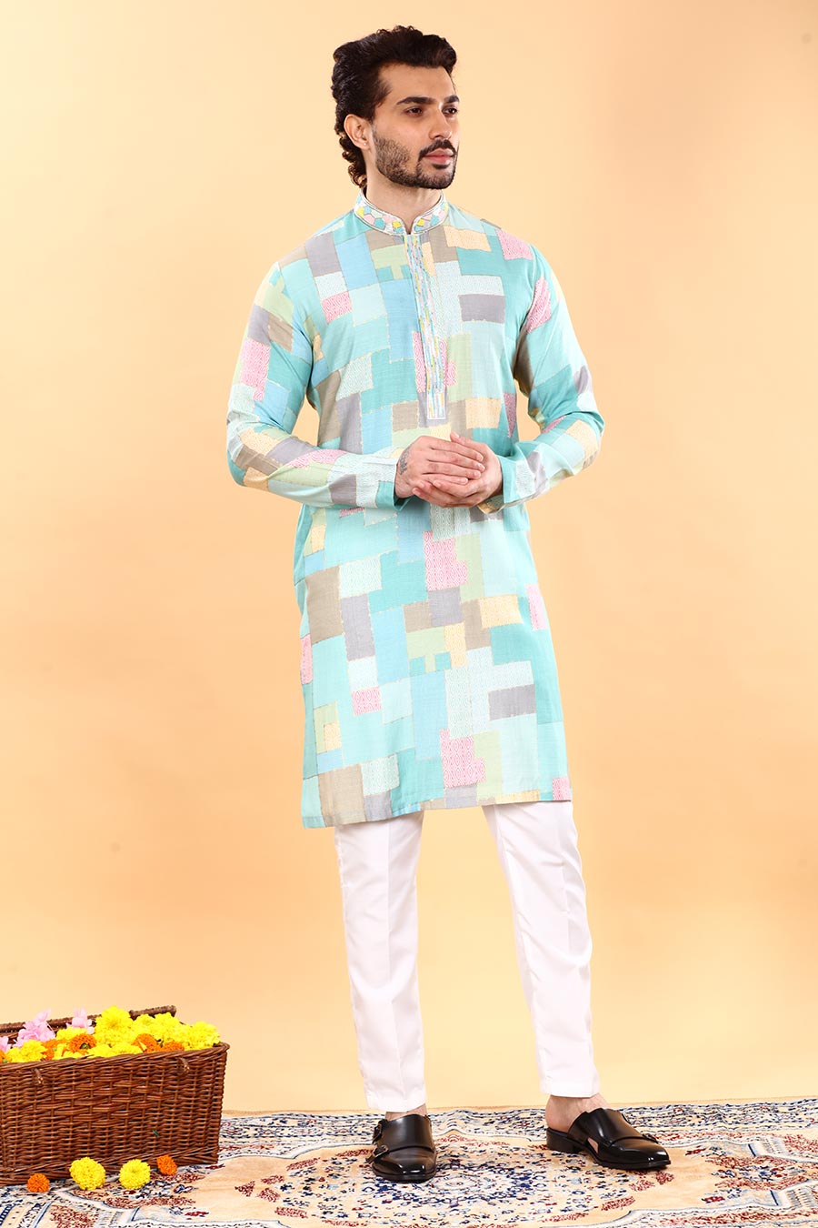 Aqua Green & Blue Allure Kurta Set