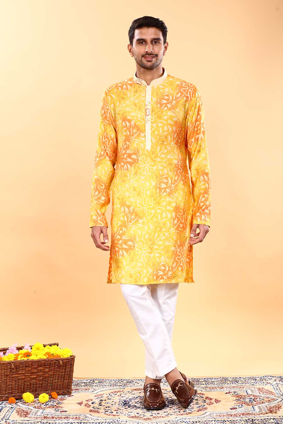 Yellow Paradise Elegance Printed Kurta Set