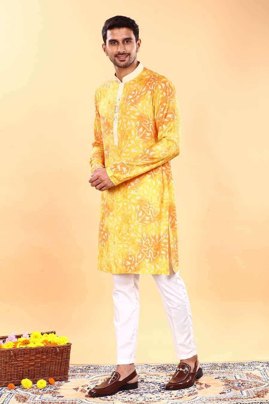 Yellow Paradise Elegance Printed Kurta Set