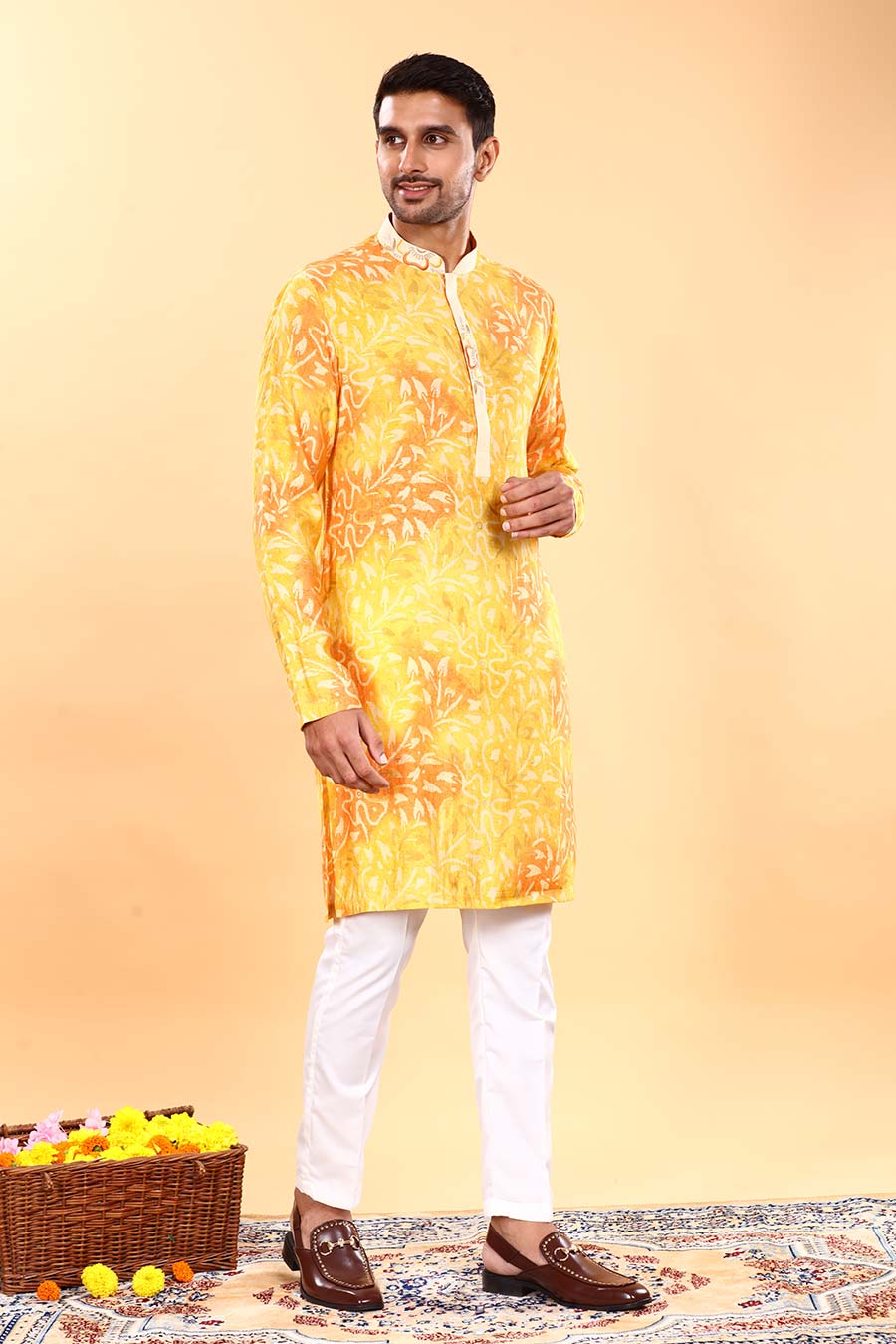 Yellow Paradise Elegance Printed Kurta Set