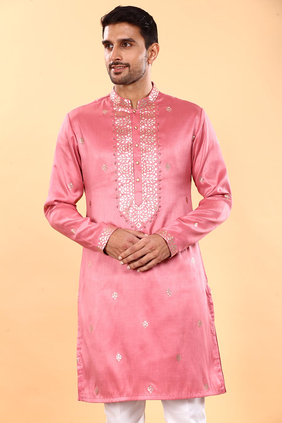 Pink Orchid Oasis Embroidered Kurta Set