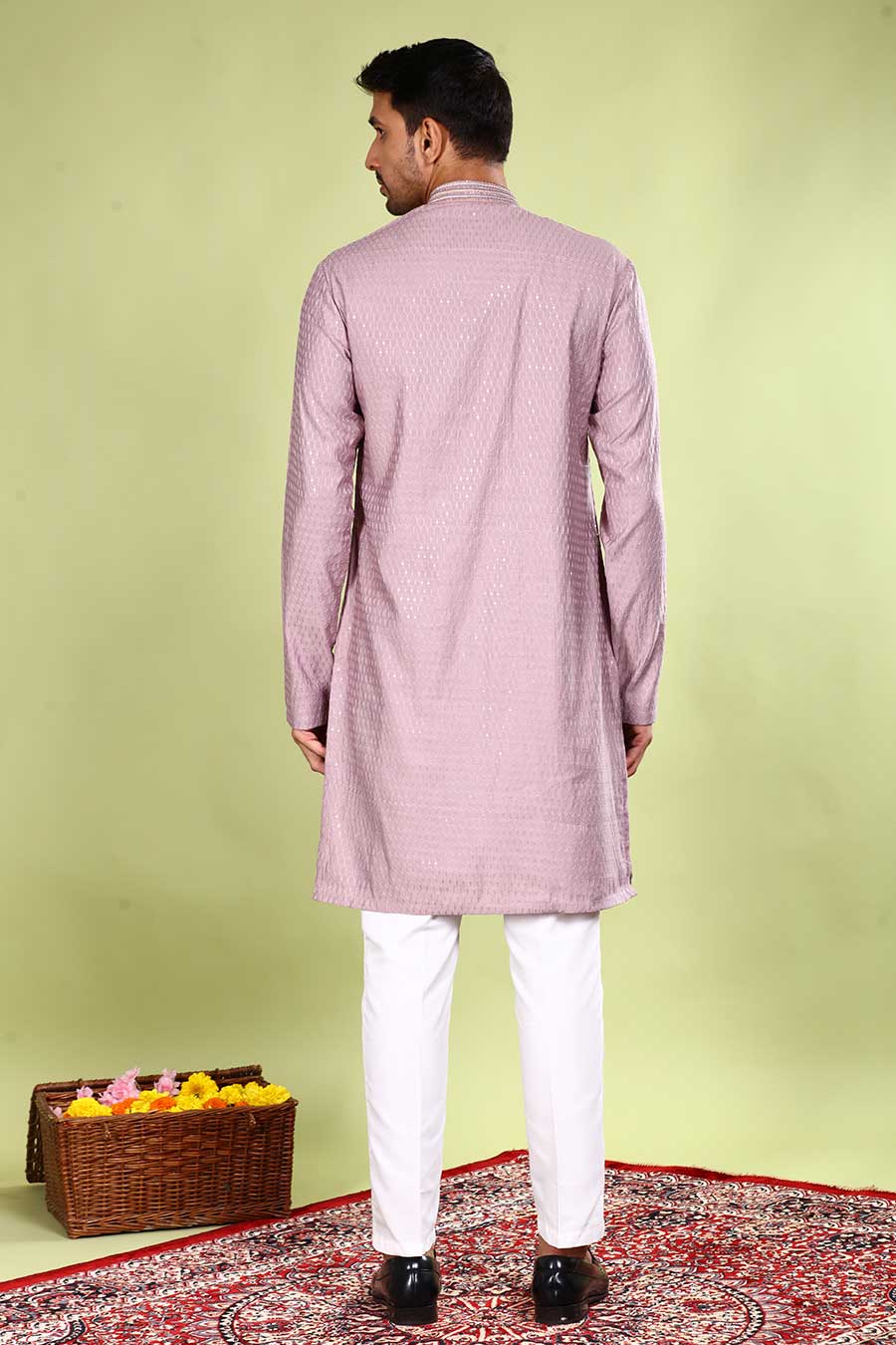 Lilac Embroidered Kurta Set