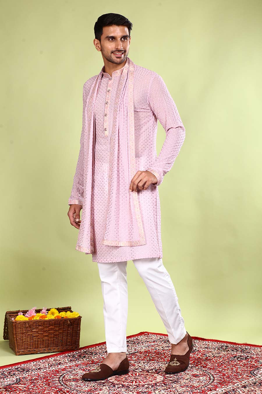 Lavender Paradise Kurta Set With Dupatta