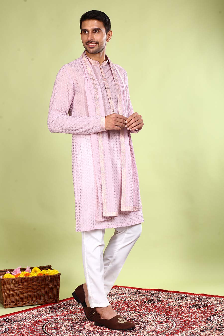 Lavender Paradise Kurta Set With Dupatta