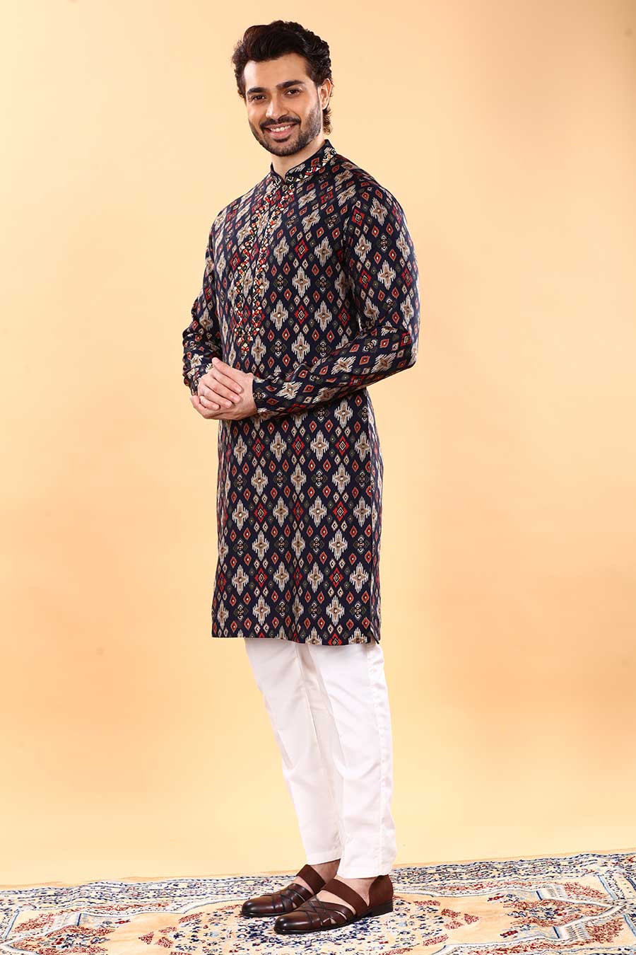 Navy Blue Ethnic Elegance Kurta Set