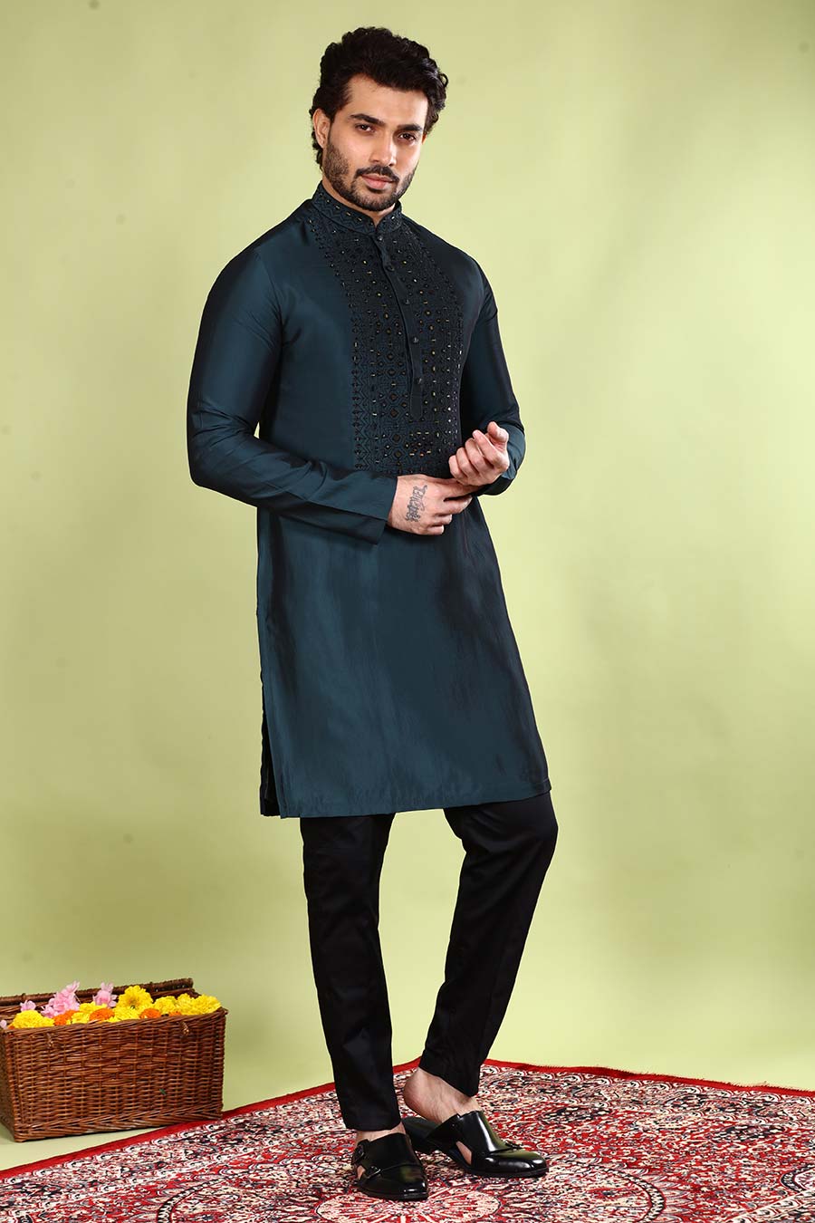 Blue Envy Embroidered Kurta Set