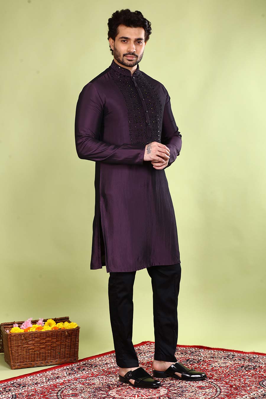 Purple Envy Embroidered Kurta Set