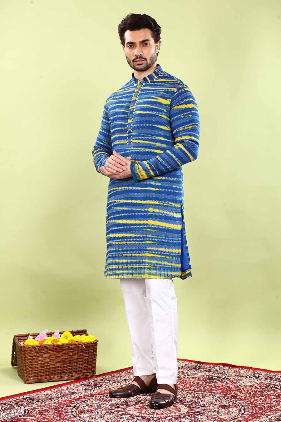 Blue Tie-Dyed Kurta Set