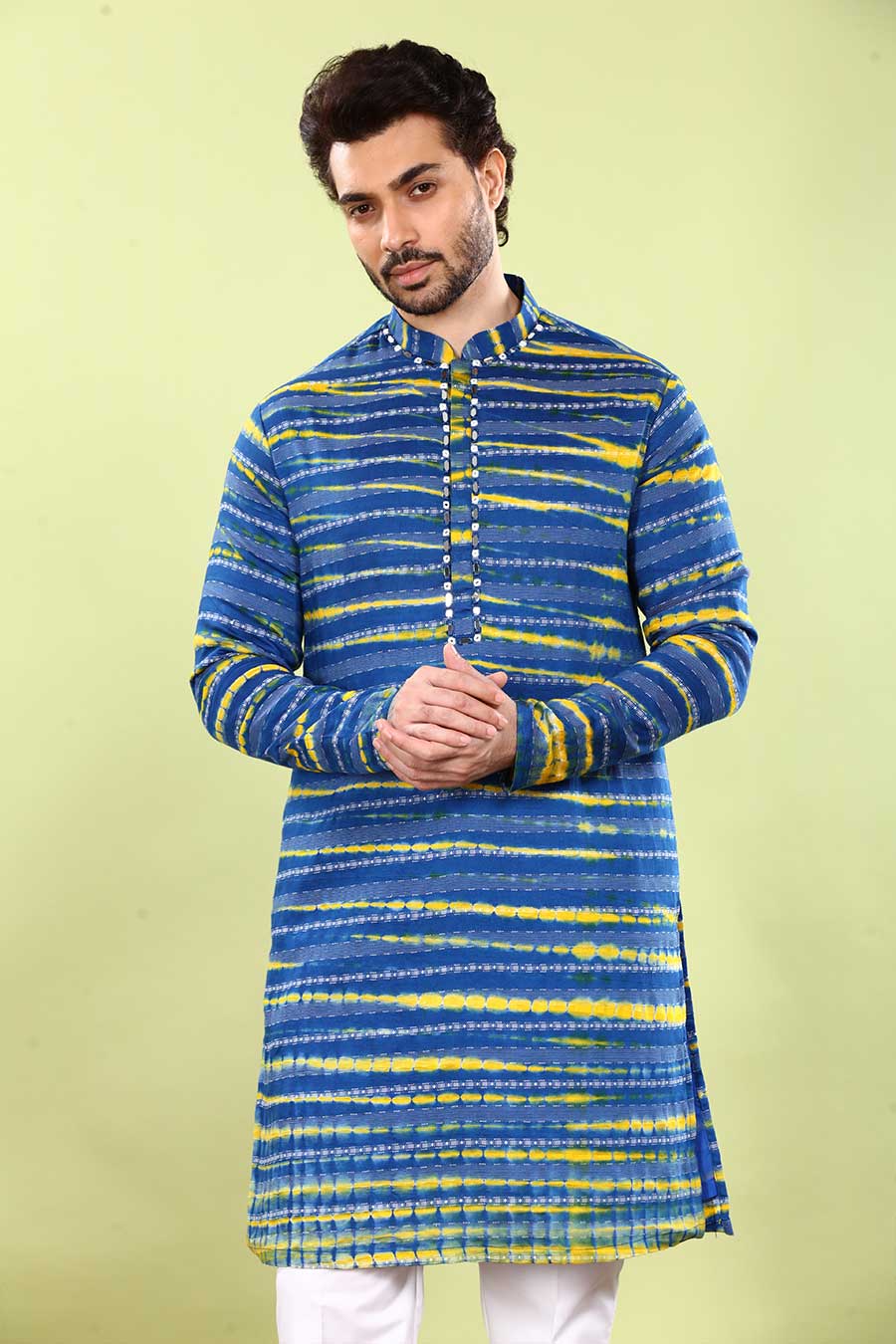 Blue Tie-Dyed Kurta Set