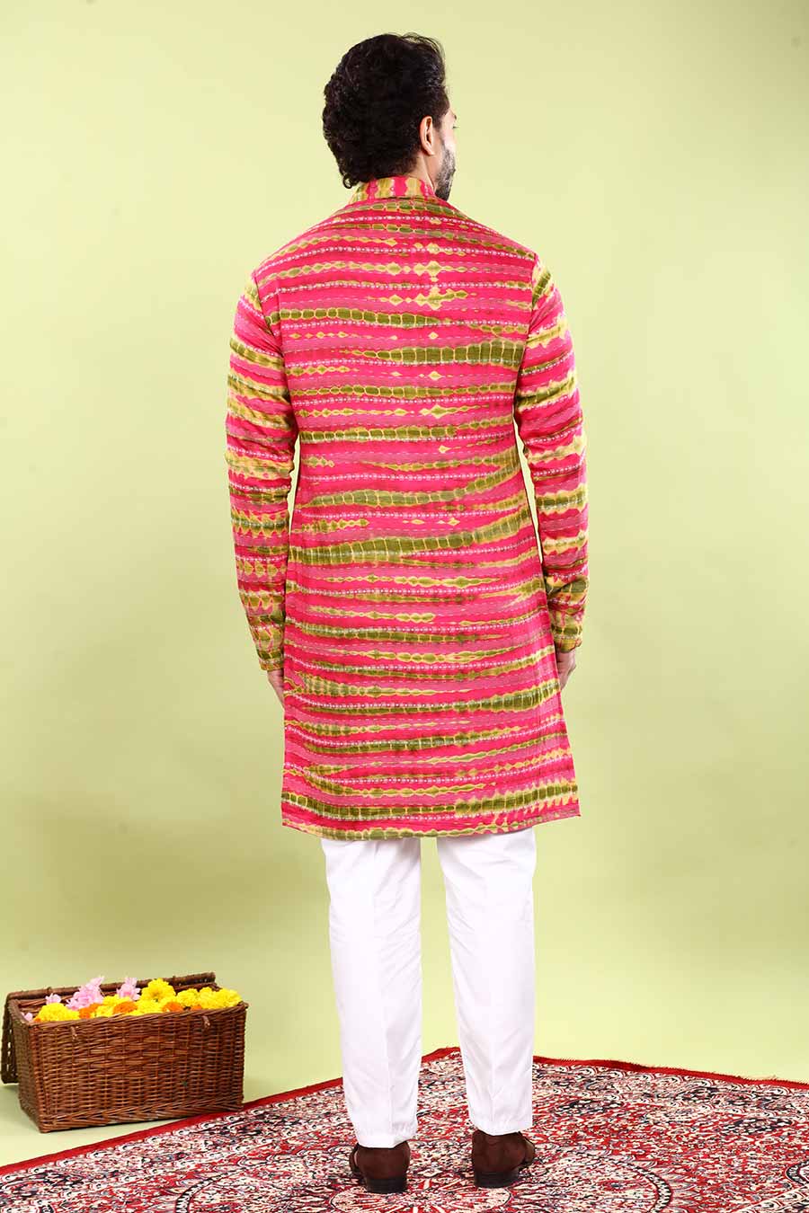 Hot Pink Tie-Dyed Kurta Set