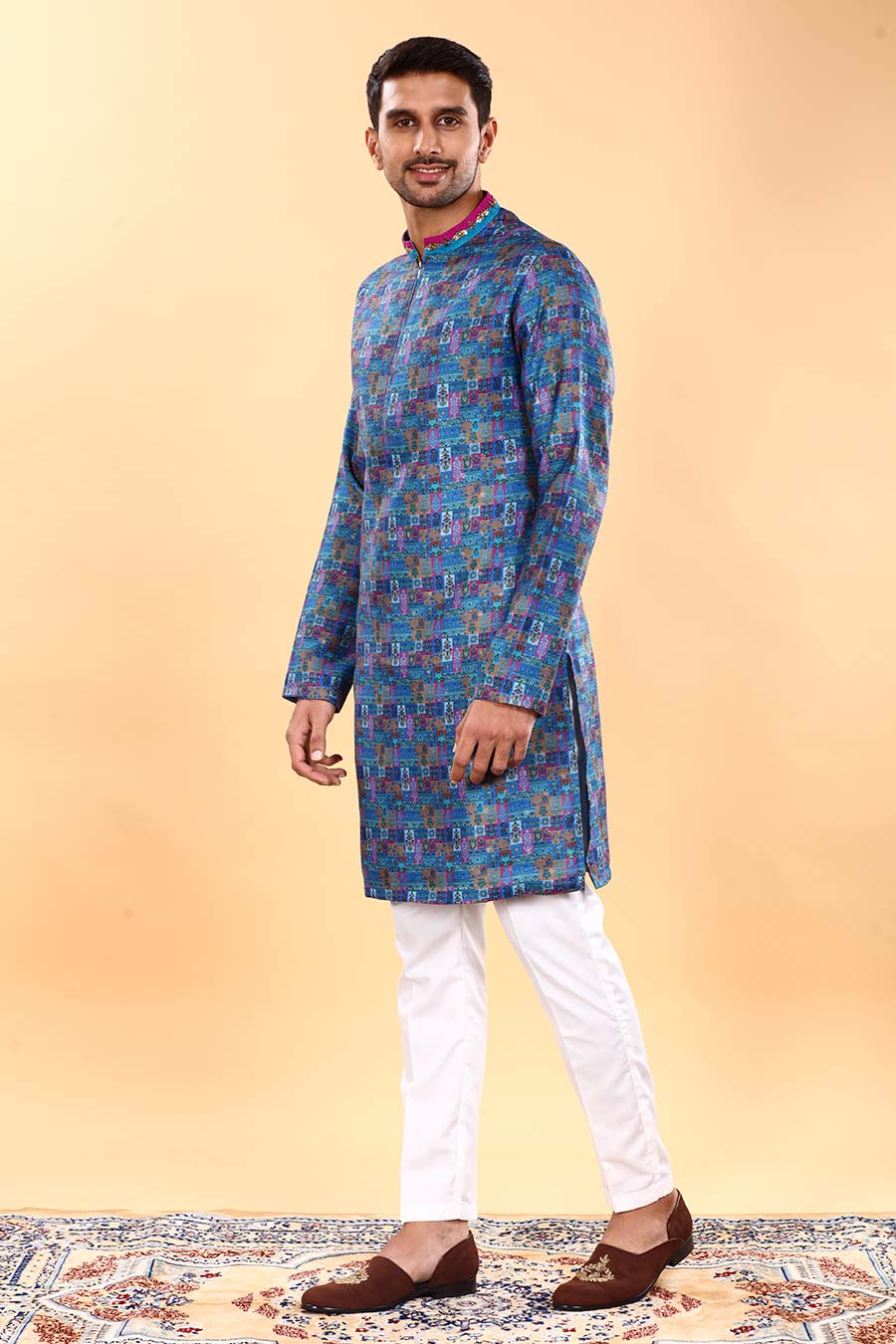 Royal Blue Embroidered Kurta Set