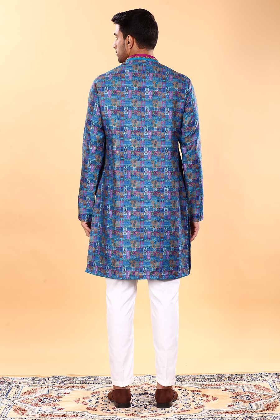 Royal Blue Embroidered Kurta Set