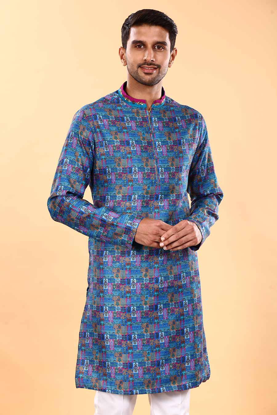 Royal Blue Embroidered Kurta Set