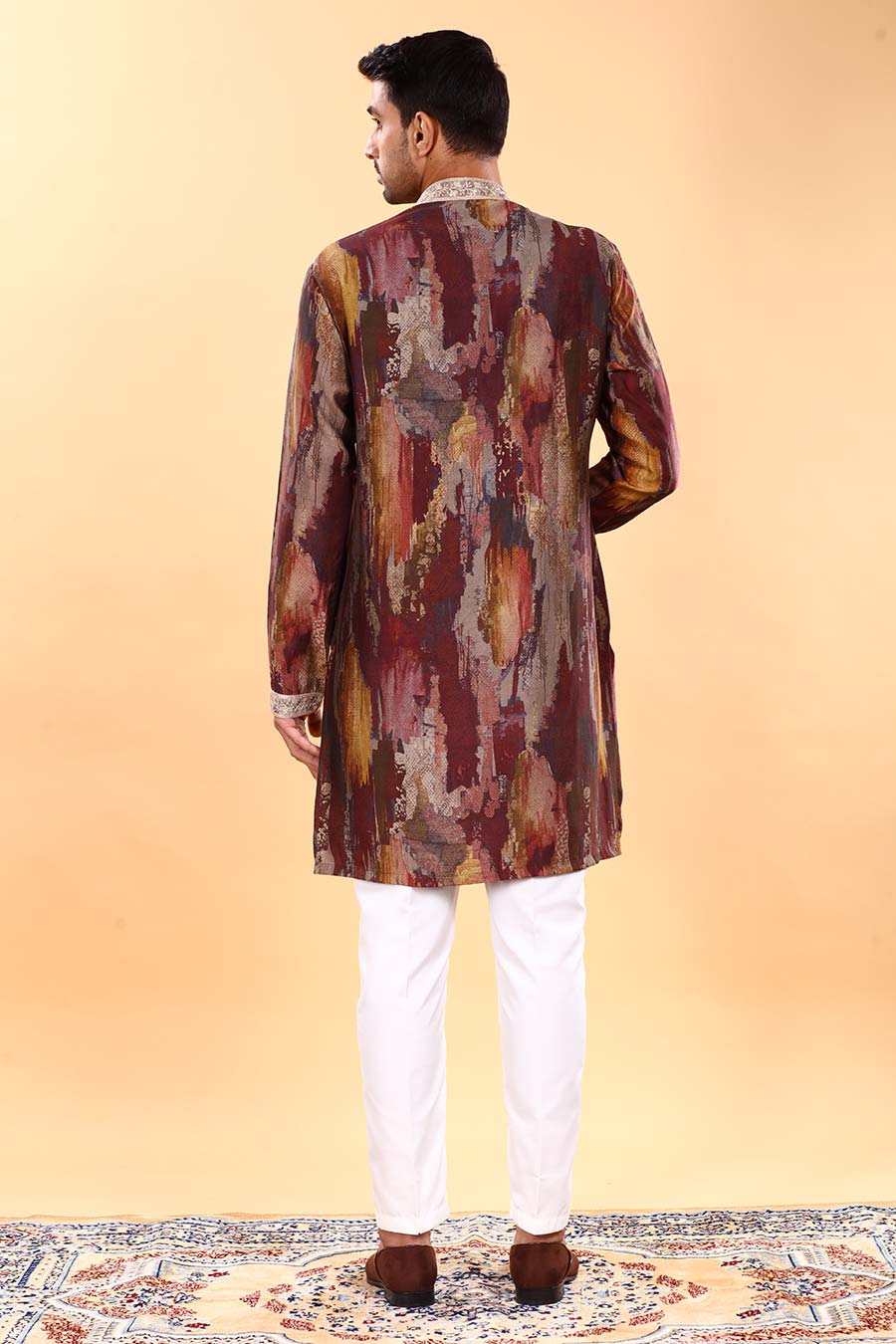 Maroon Embroidered Kurta Set