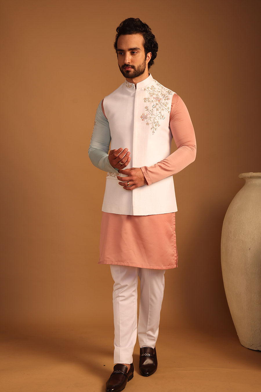 Old Rose Bandi kurta Set