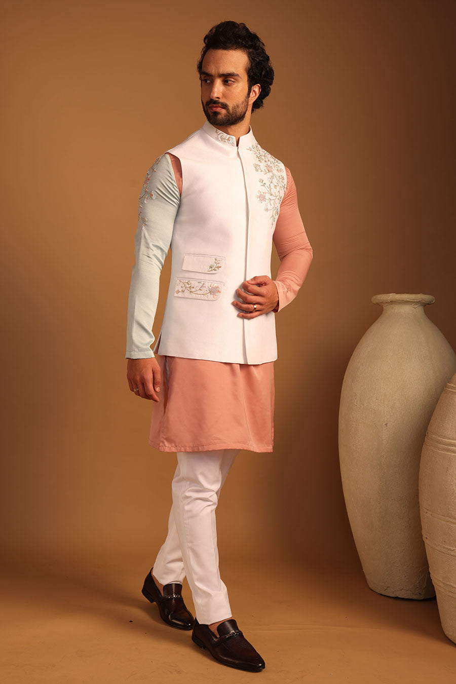 Old Rose Bandi kurta Set