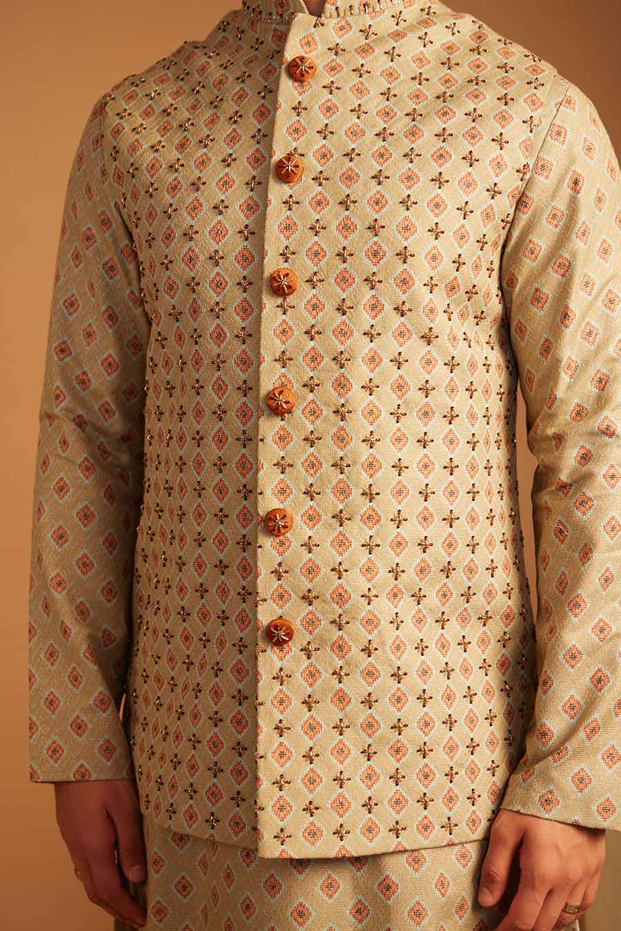 Sage Green Zaitooni Bandi Kurta Set