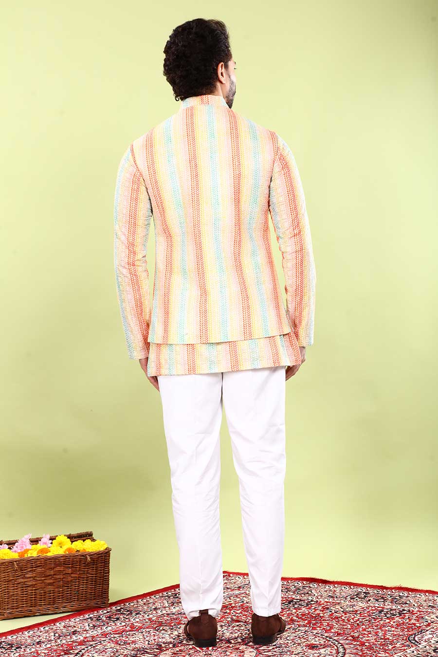 Multicolour Stripped Bandi Kurta Set