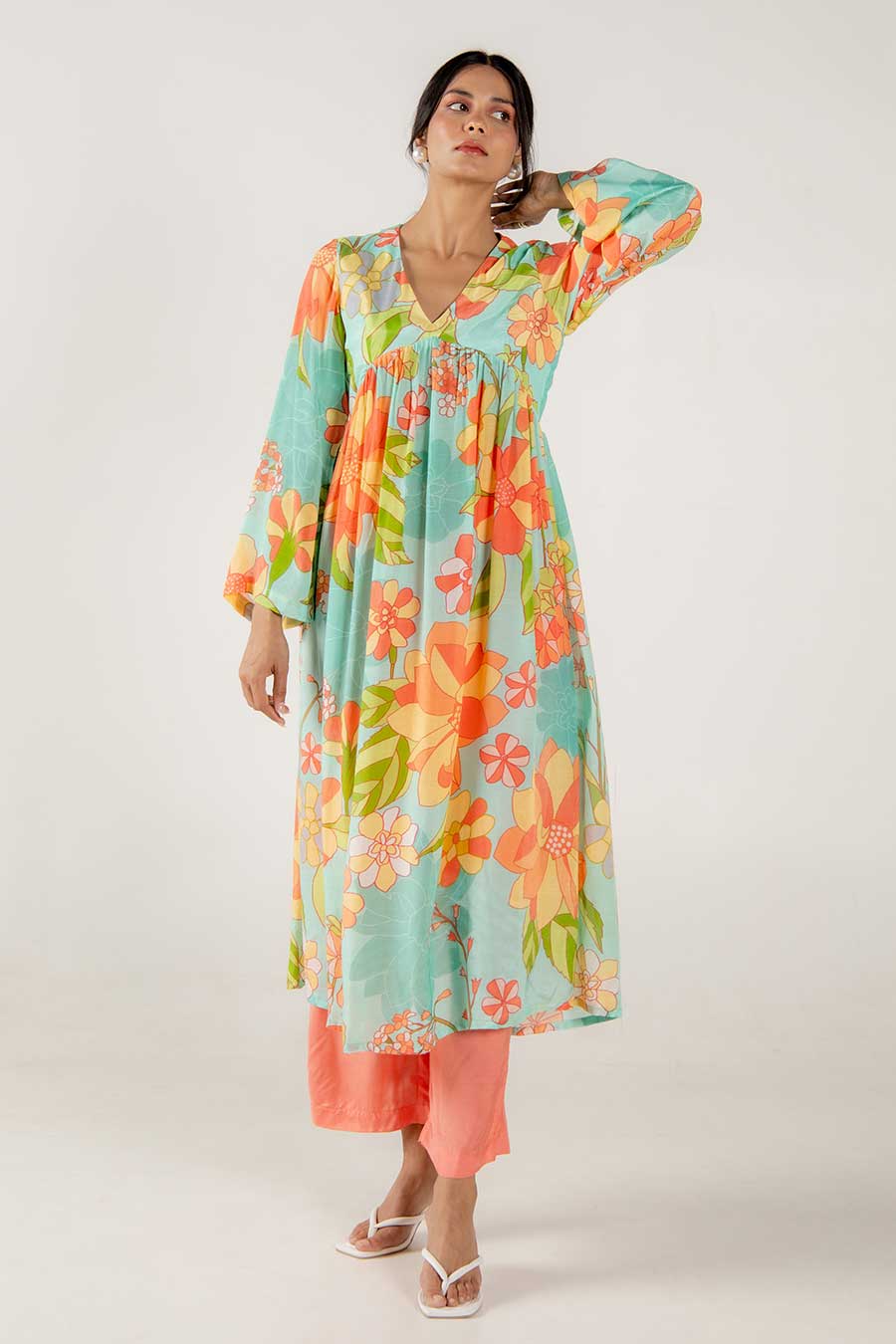 Abby Multicolour Floral Print Kurta