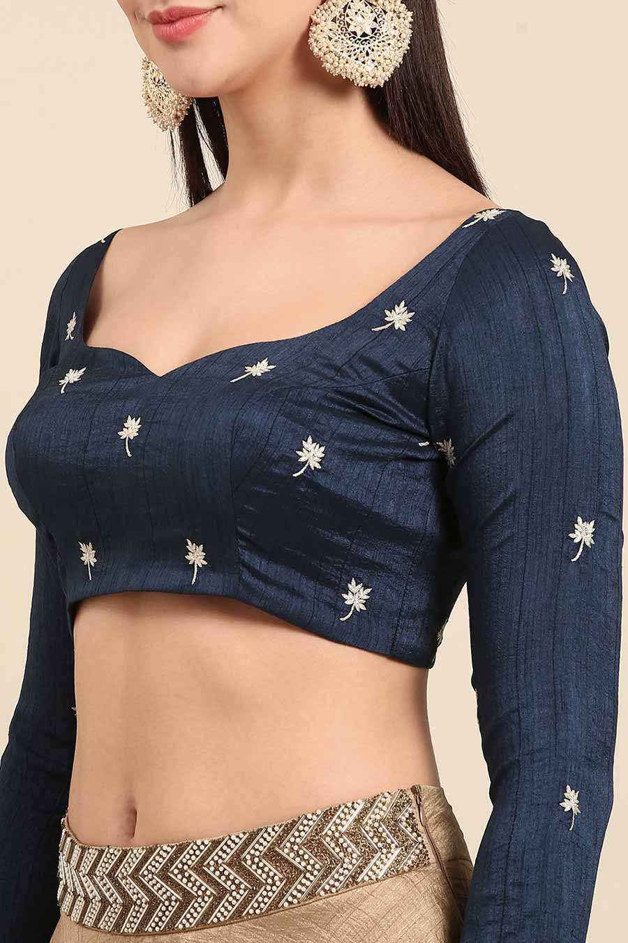 Blue Embroidered Blouse