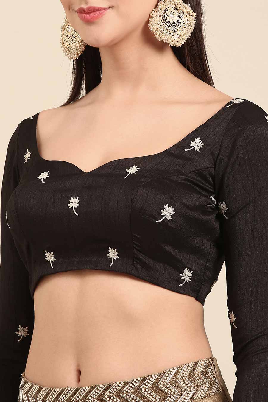 Black Embroidered Blouse