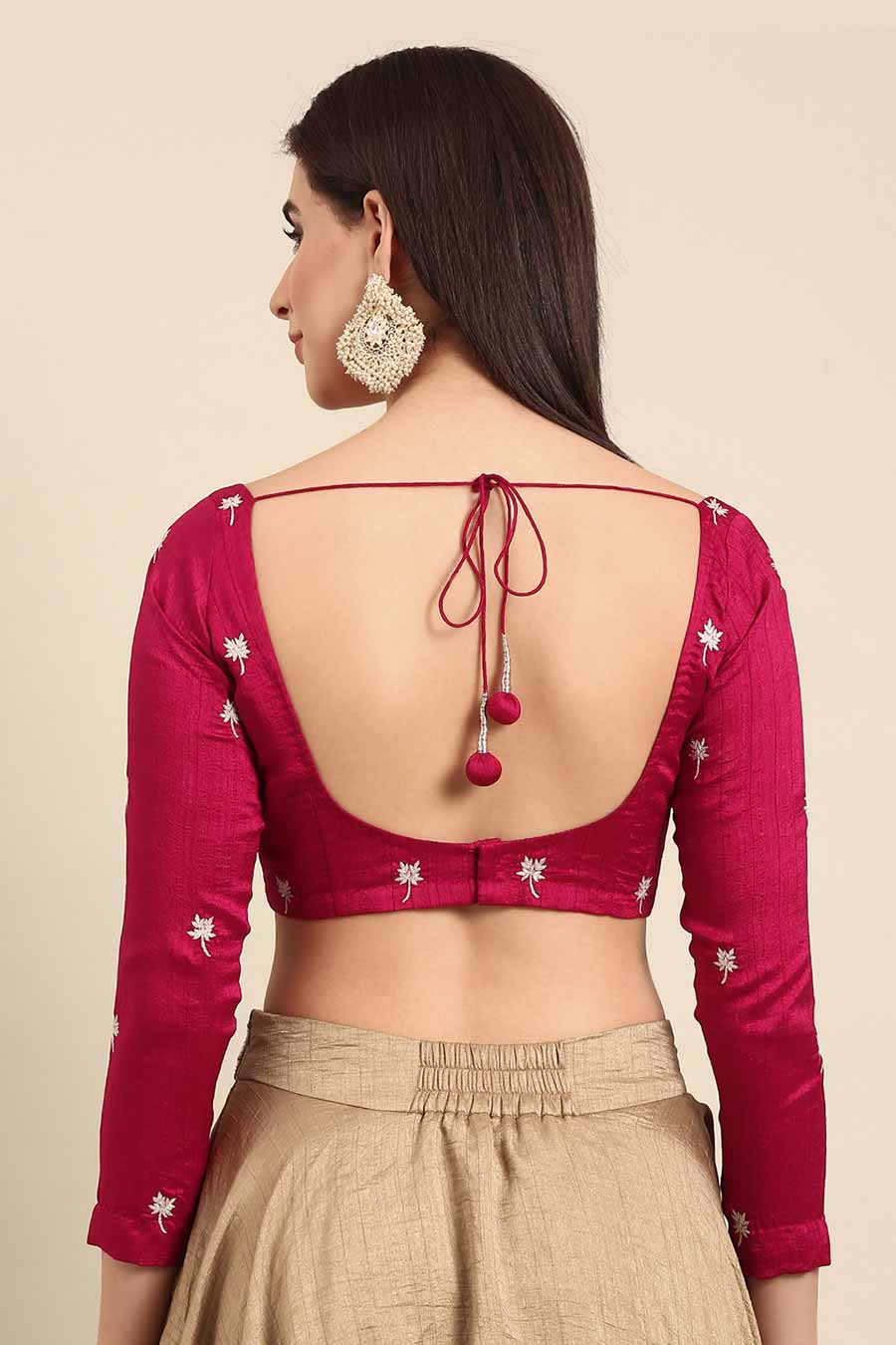 Wine Embroidered Blouse