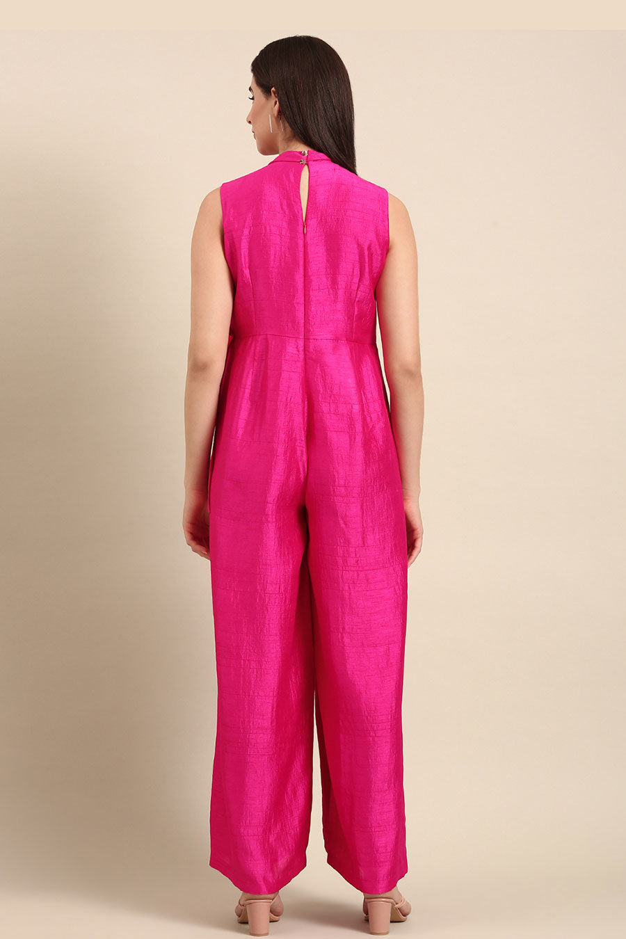 Pink Tie-Up Jumpsuit