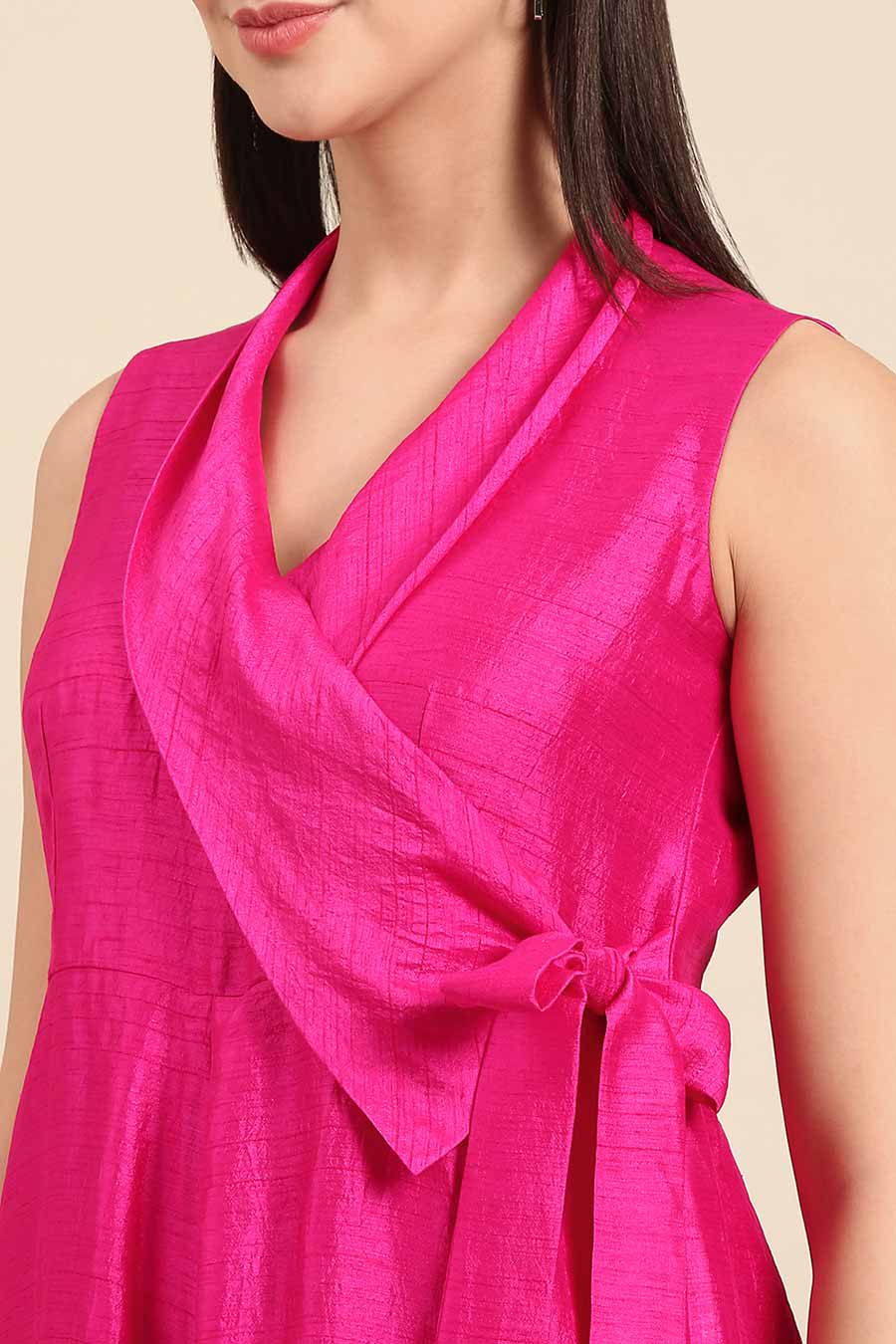 Pink Tie-Up Jumpsuit