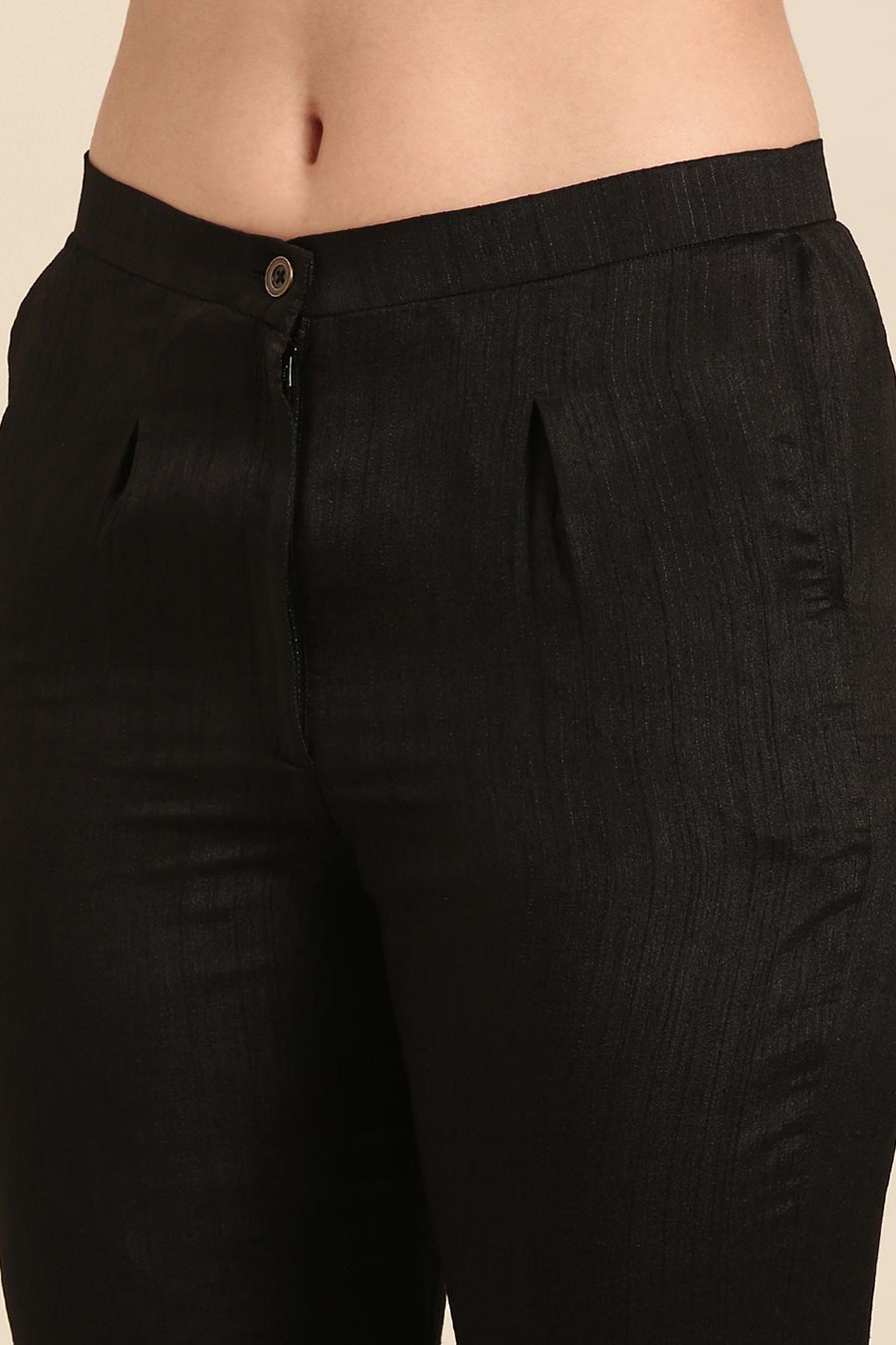 Black Straight-Cut Pant