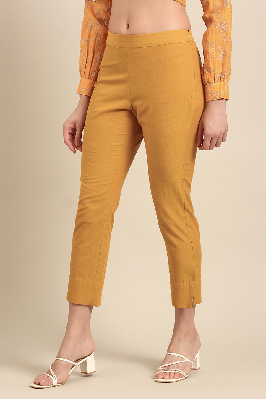 Mustard Straight-Cut Pant