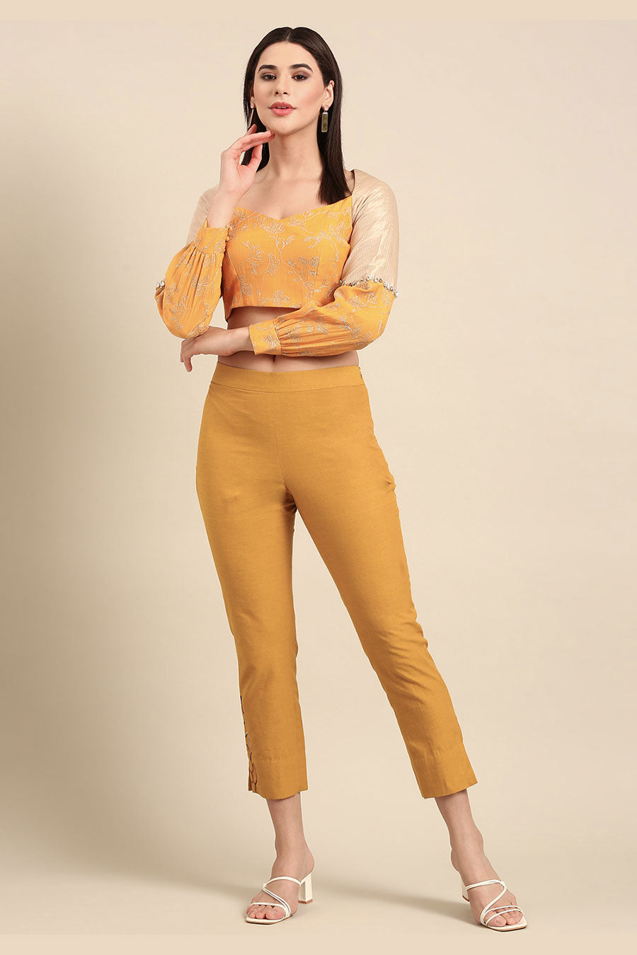 Mustard Straight-Cut Pant