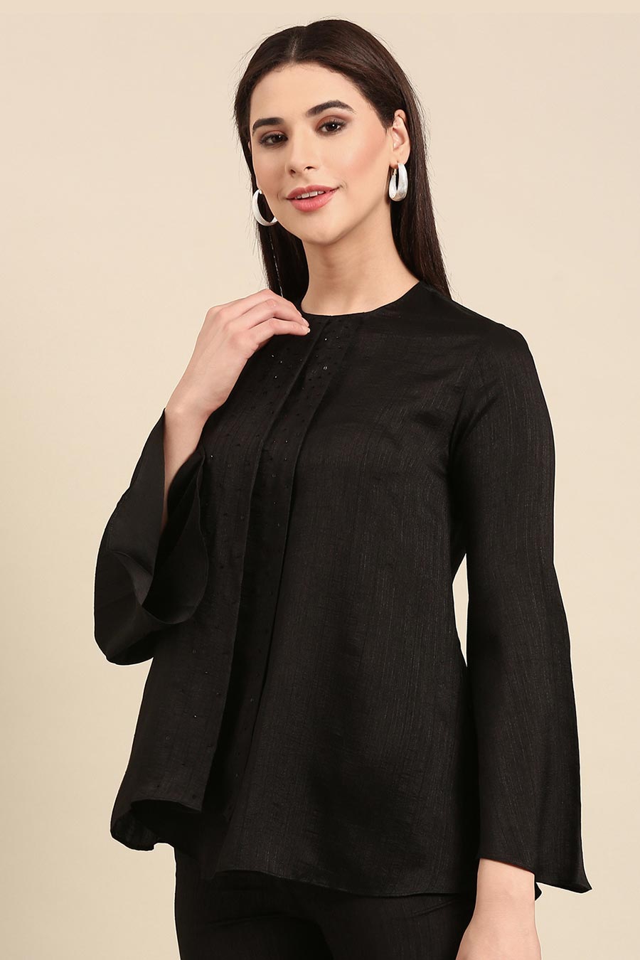 Black Pleated Top