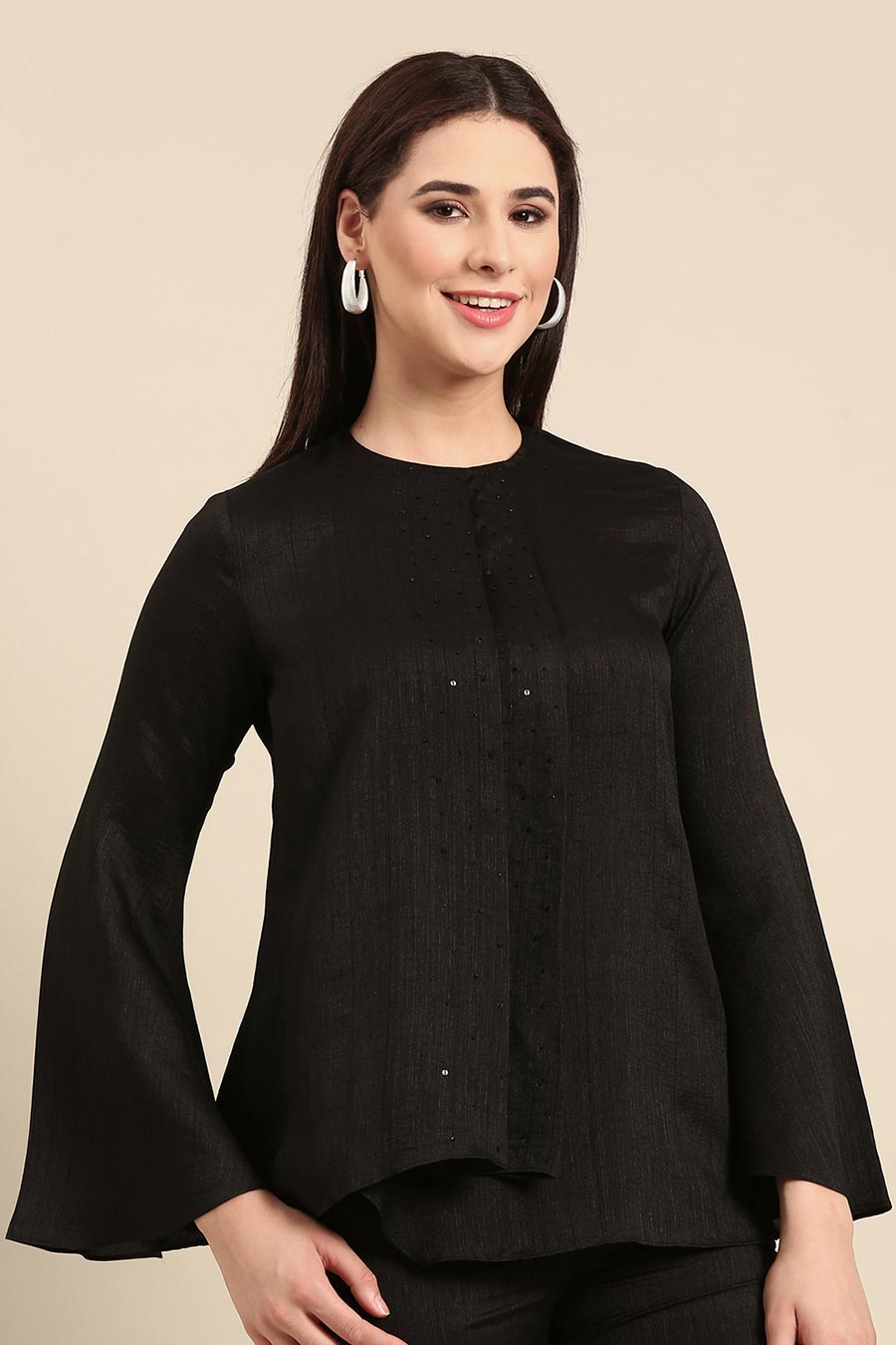 Black Pleated Top