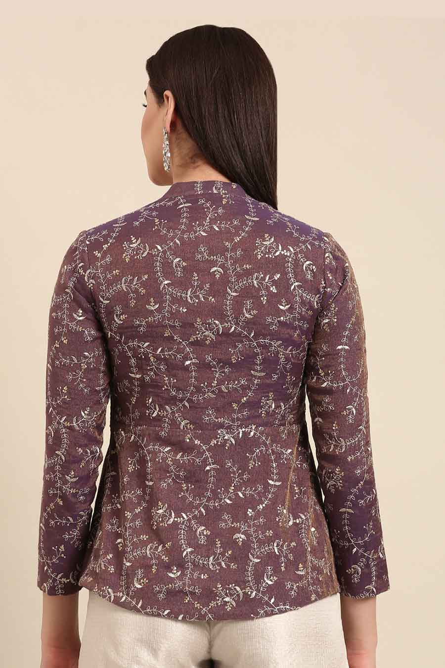 Purple Embroidered Top