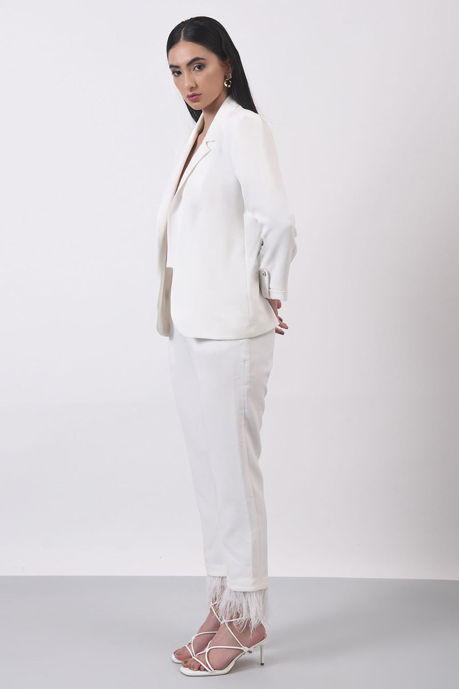 White Rocksy Front-Open Blazer