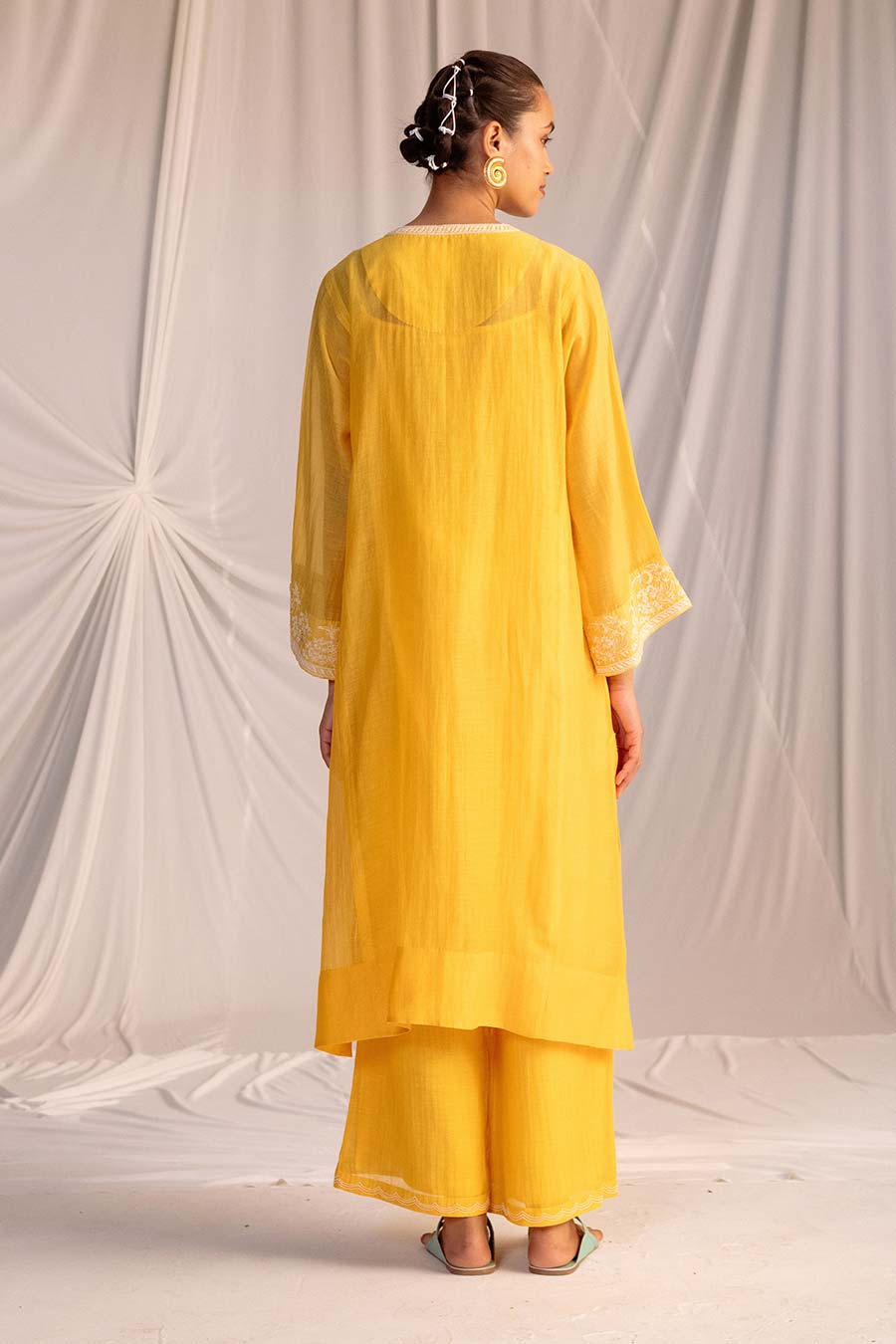 Yellow Embroidered Kurta & Pant Set