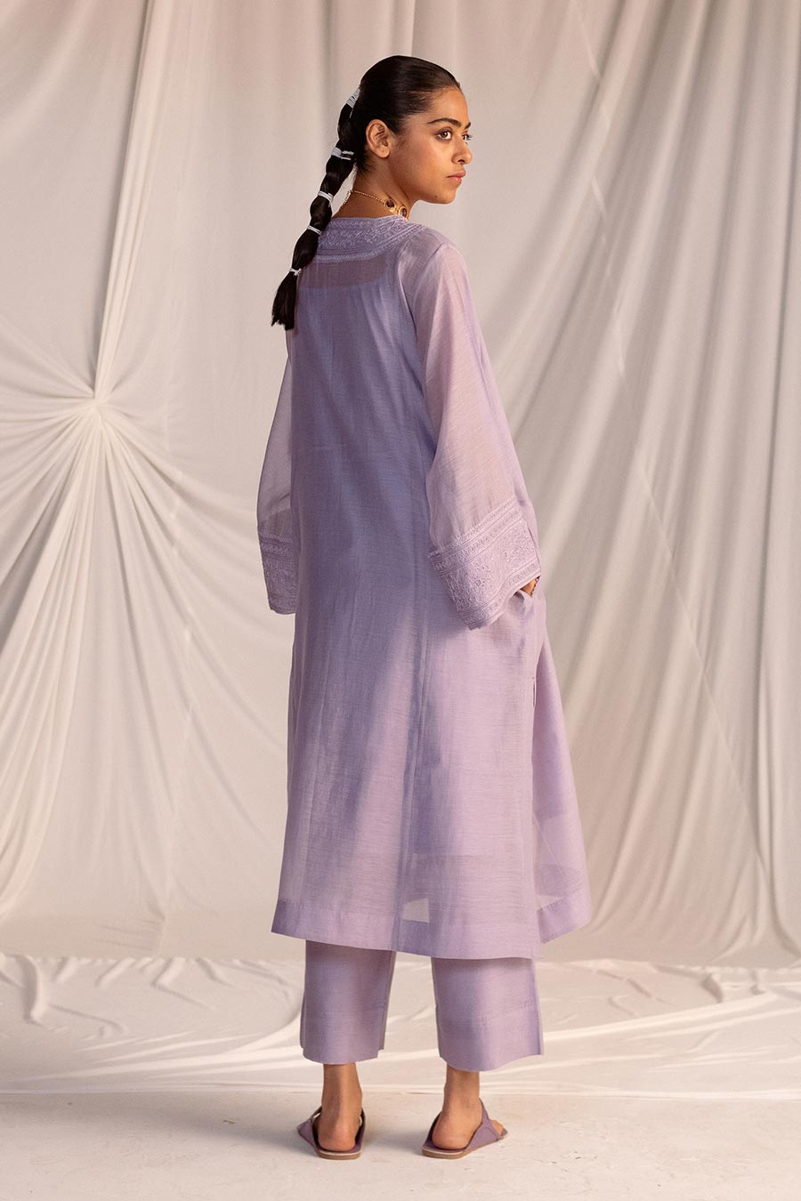 Violet Embroidered Kurta & Pant Set