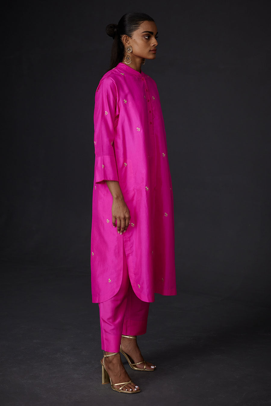 Pink Embroidered Tunic & Pant Set