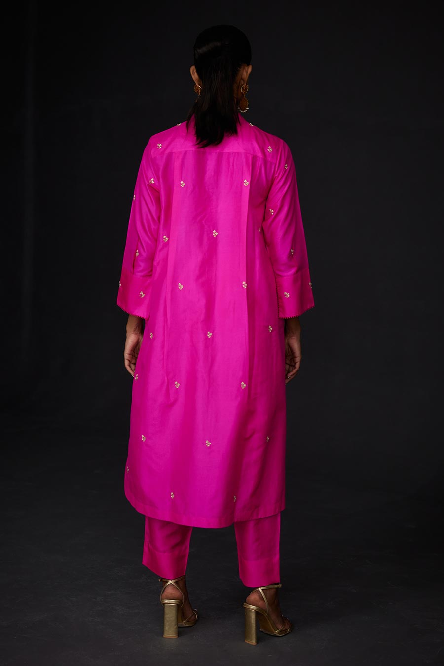 Pink Embroidered Tunic & Pant Set