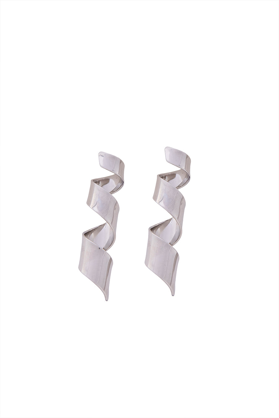 Silver Spiral Stud Earrings