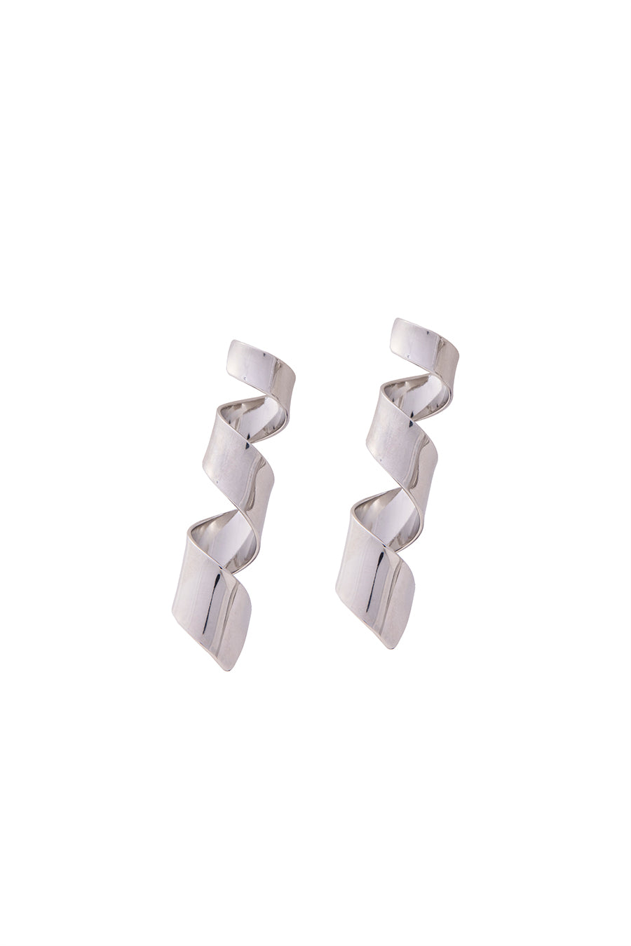 Silver Spiral Stud Earrings