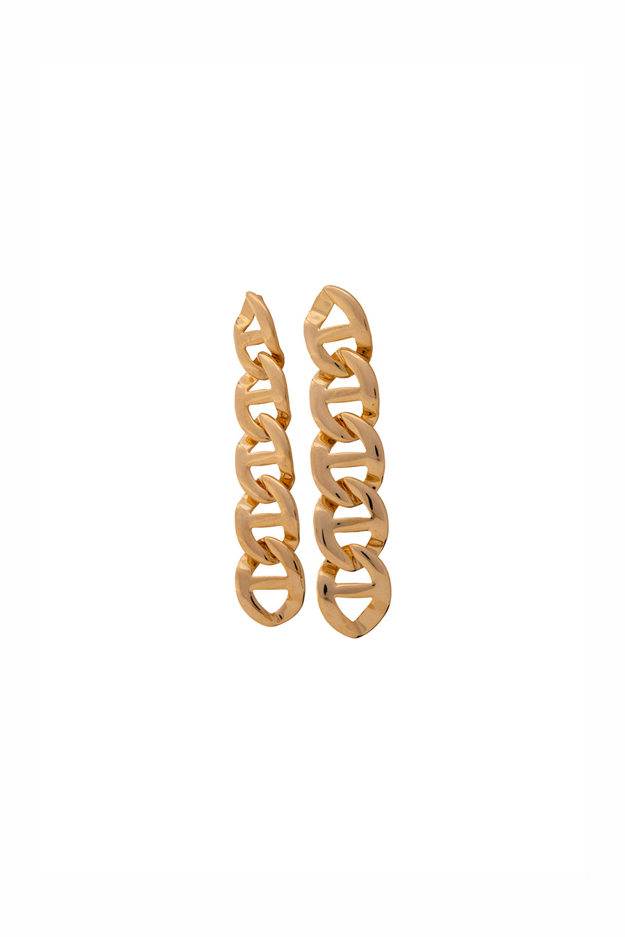 Gold Finish Chain Style Drop Earrings