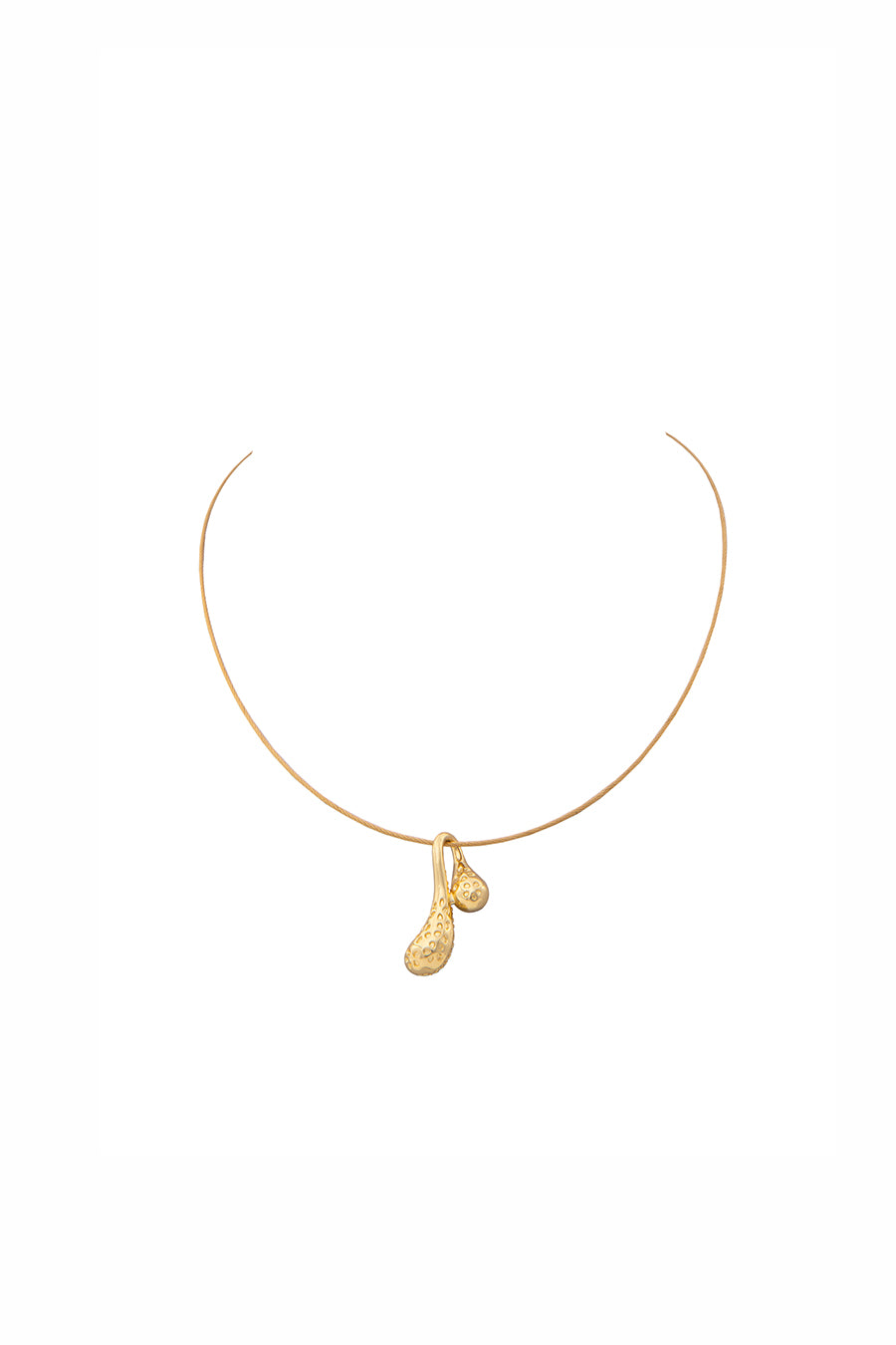 Gold Finish Raindrop Necklace