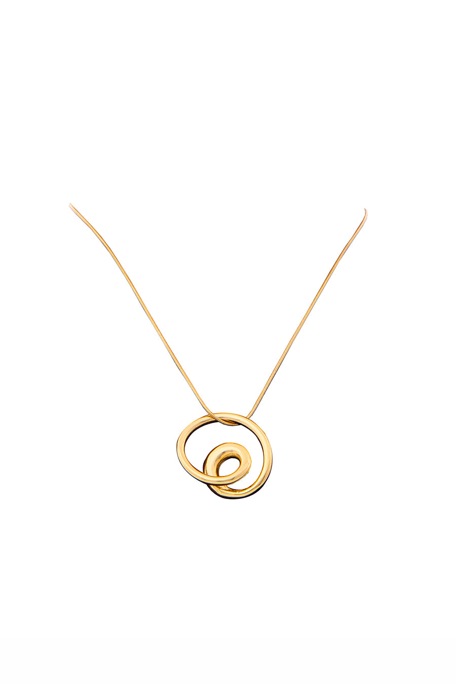 Gold Finish Spiral Pendant Necklace