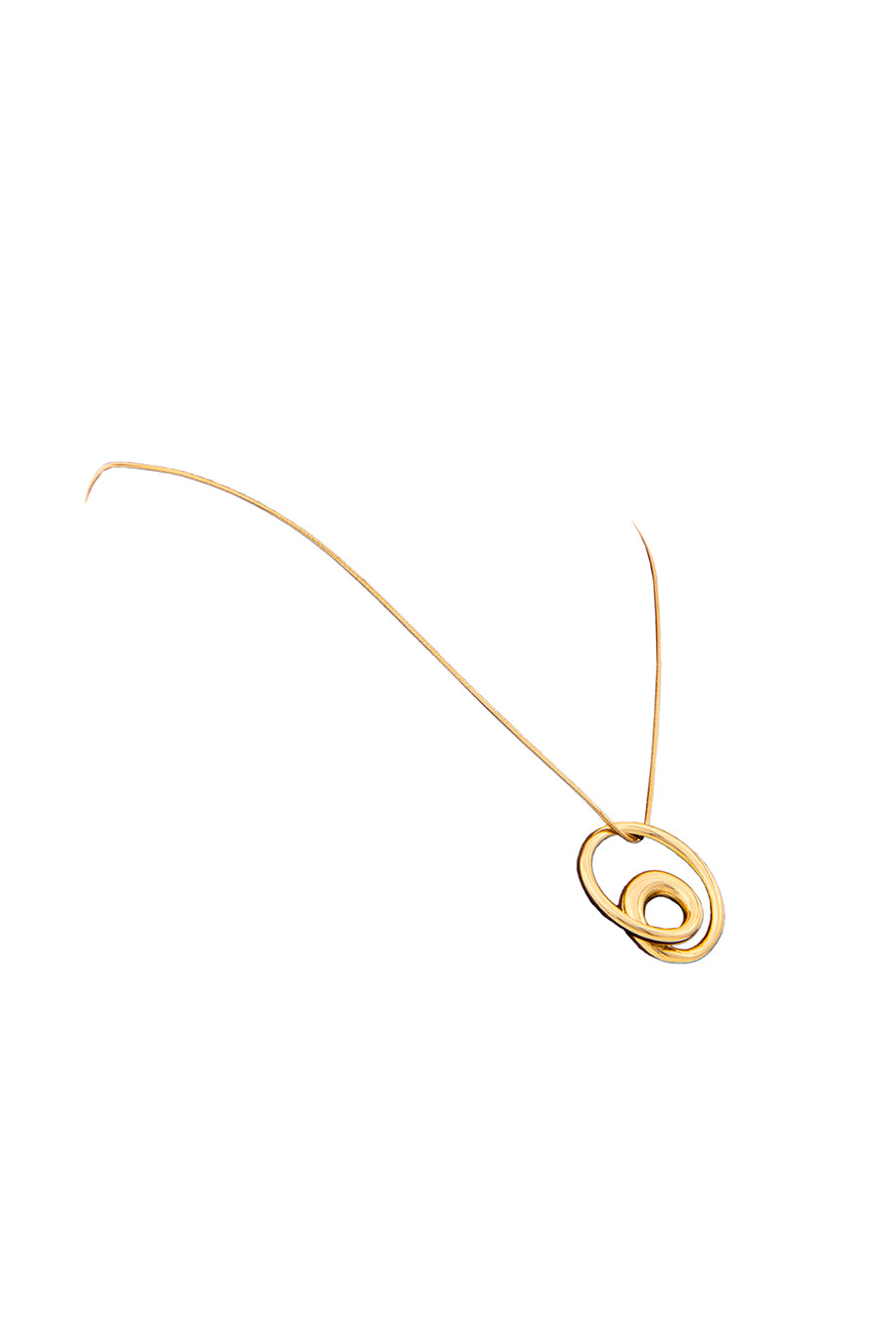 Gold Finish Spiral Pendant Necklace