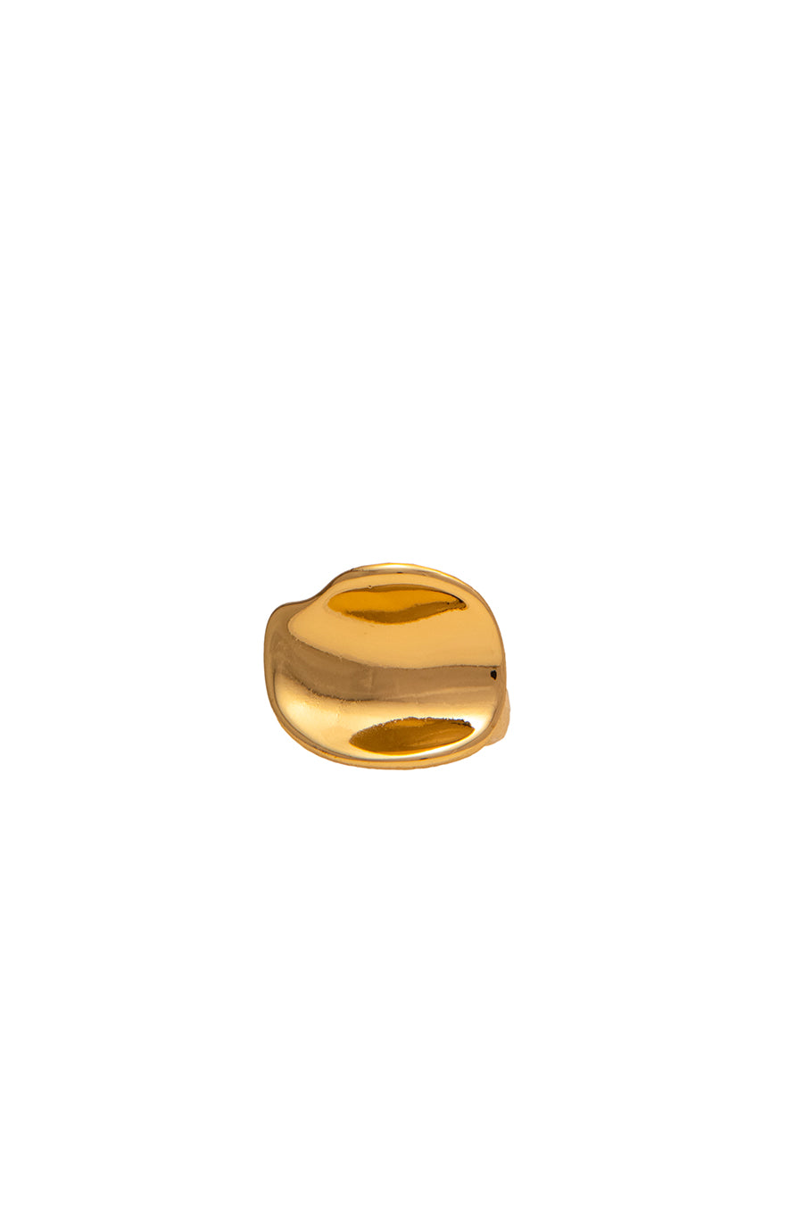 Gold Finish Luxe Curve Statement Ring