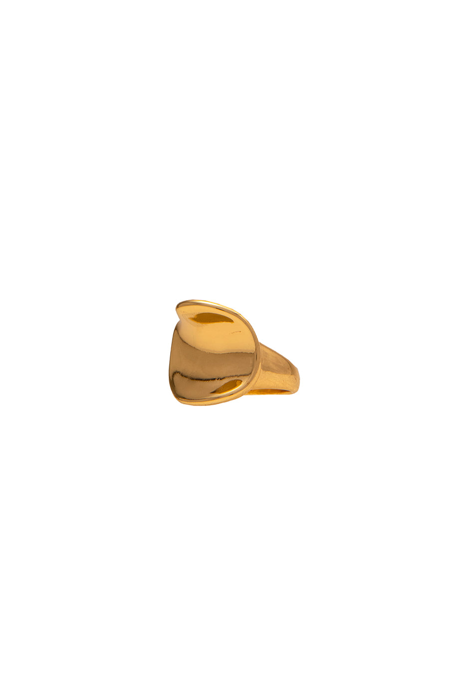 Gold Finish Luxe Curve Statement Ring