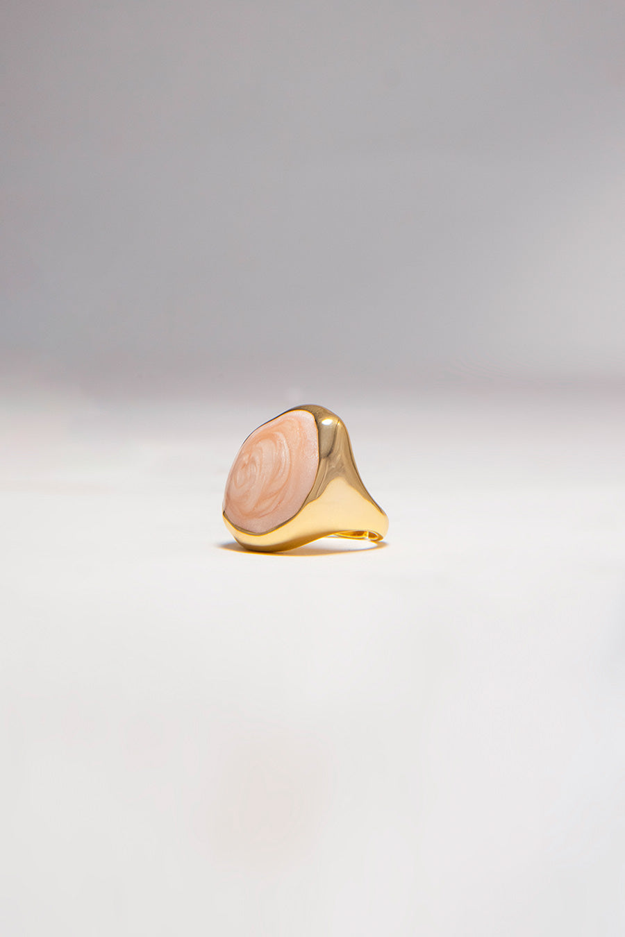 Gold Finish Caramel Stone Ring