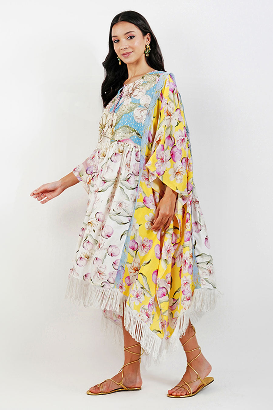 Floral Panelled Shabby Chic Kaftan